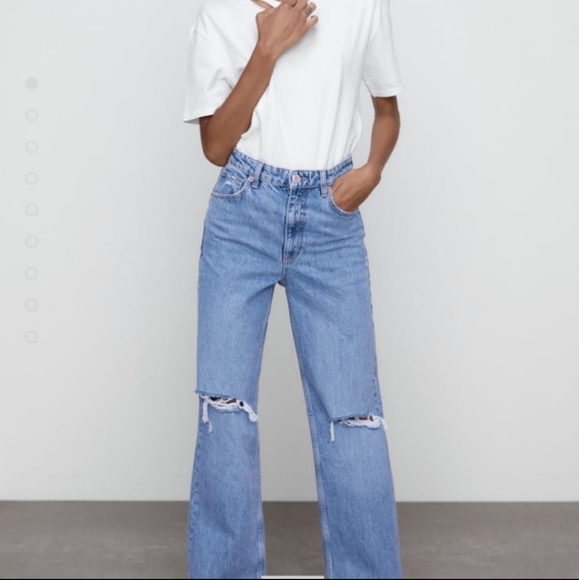 Zara Full Length Wide Leg Jeans Size 10 - Picture 4 of 15